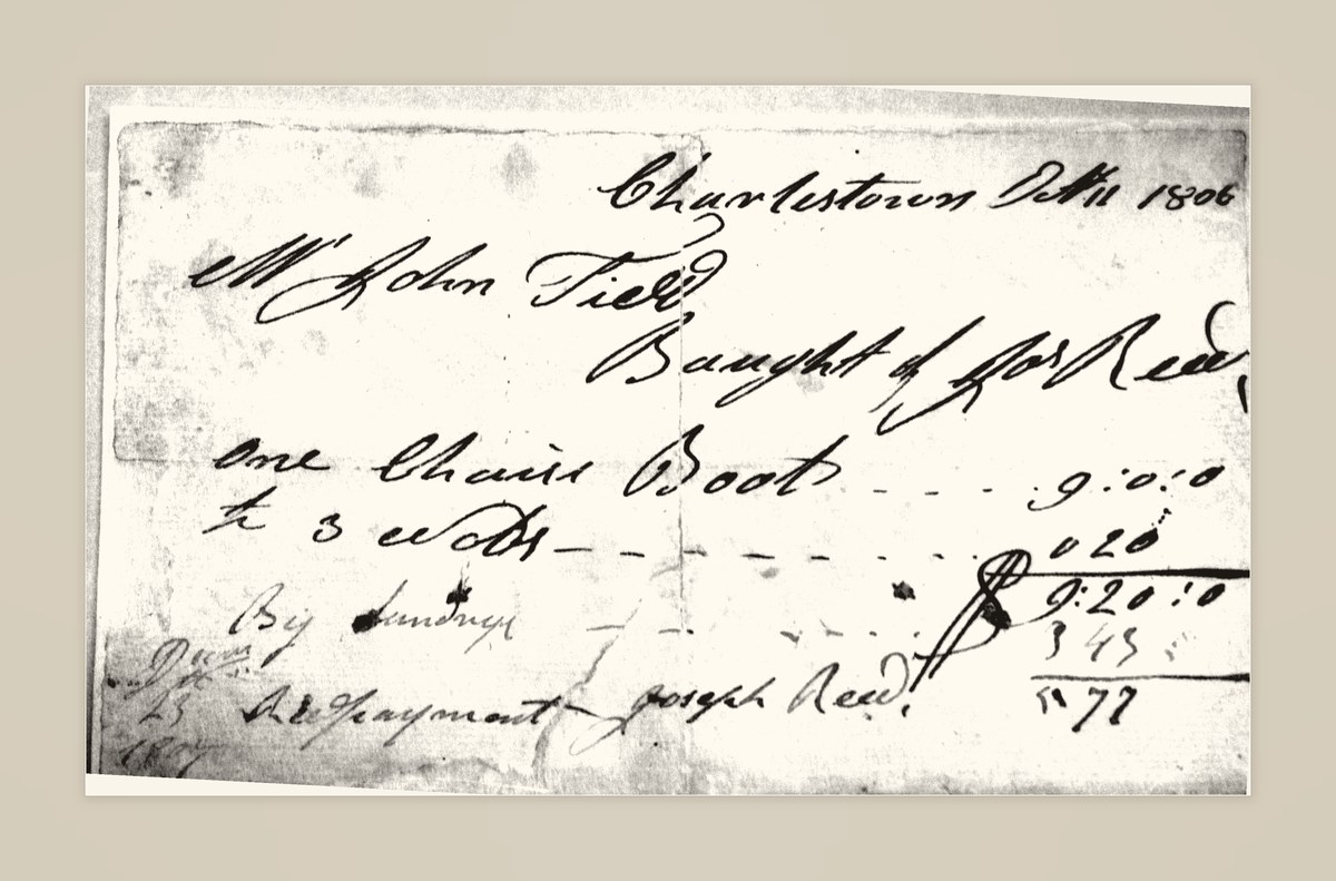 1806 chaise bill to John Tidd