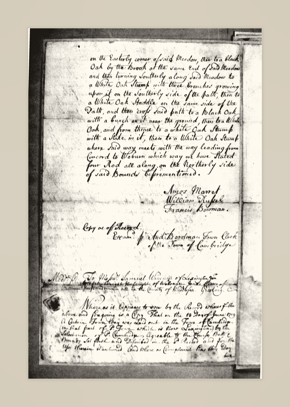 1729 town way record