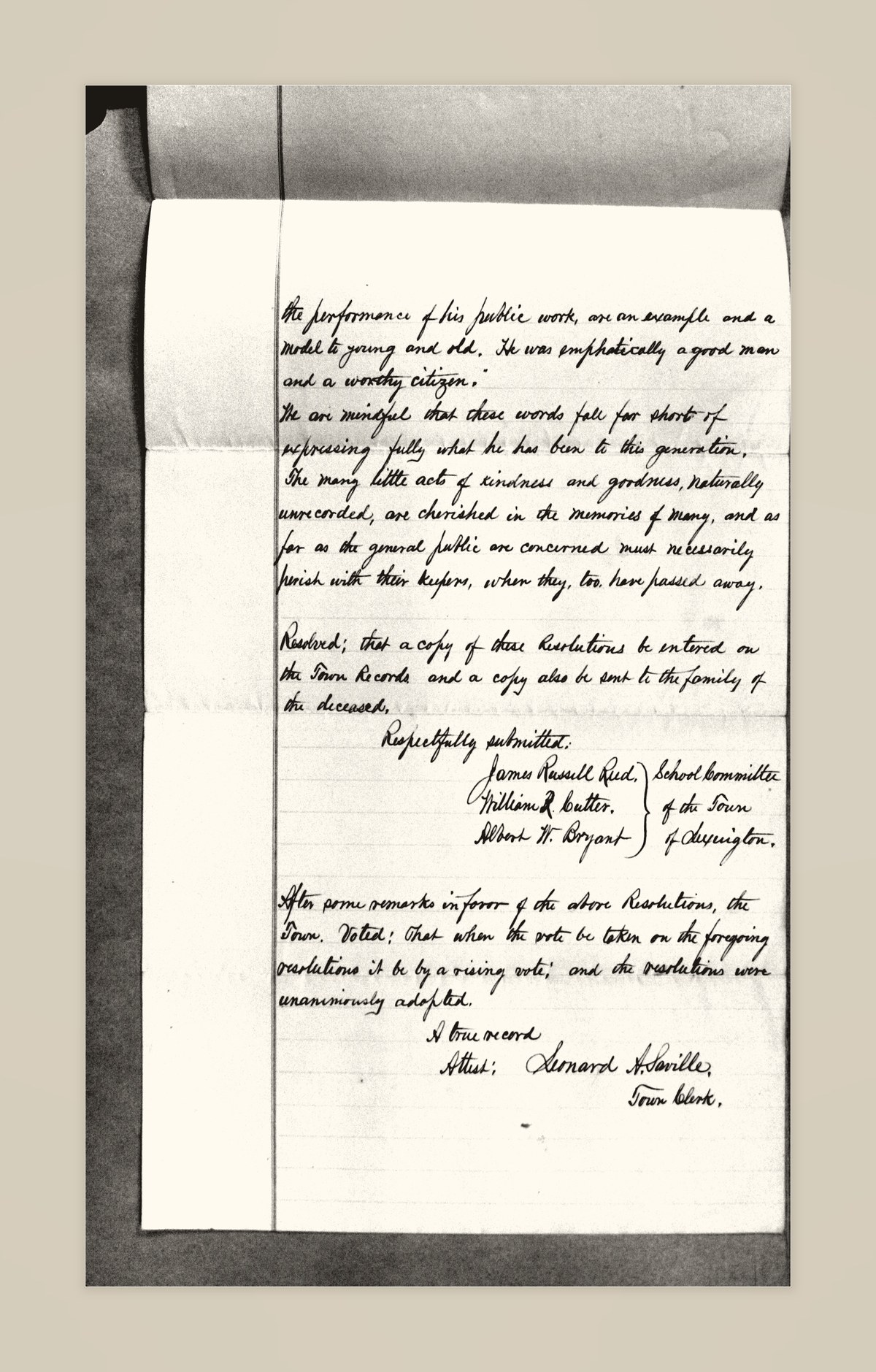 1882 resolutions, page 2 with signatures